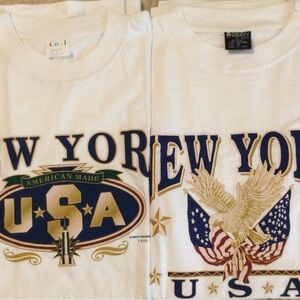 🍒Bundle-New White New York USA Graphic Tees